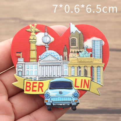 Germany tourist sticker Creative scenic spot souvenir sticker magnetic resin refrigerator sticker custom