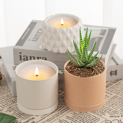 Nordic ceramic candle Aromatherapy cup Home decor candlestick ornaments wax scent romantic candle light