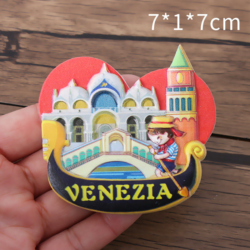 Italy tourist refrigerator sticker creative city features attractions to play souvenirs foreign trade arts and crafts decoration
