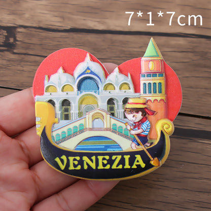Italy tourist refrigerator sticker creative city features attractions to play souvenirs foreign trade arts and crafts decoration
