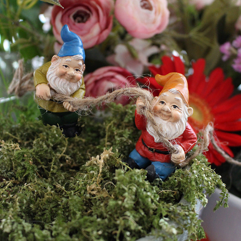 Manufacturers new dwarf flower decorations creative resin cartoon spray hanging garden pot plug-in accessories wholesale