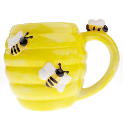 Ceramic embossed bee honey jar mixing jar Dolomite ceramic Flavoring jar