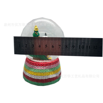 Custom Christmas tree clear glass water balloon ornaments Music snow figure crystal ball ornaments resin crafts