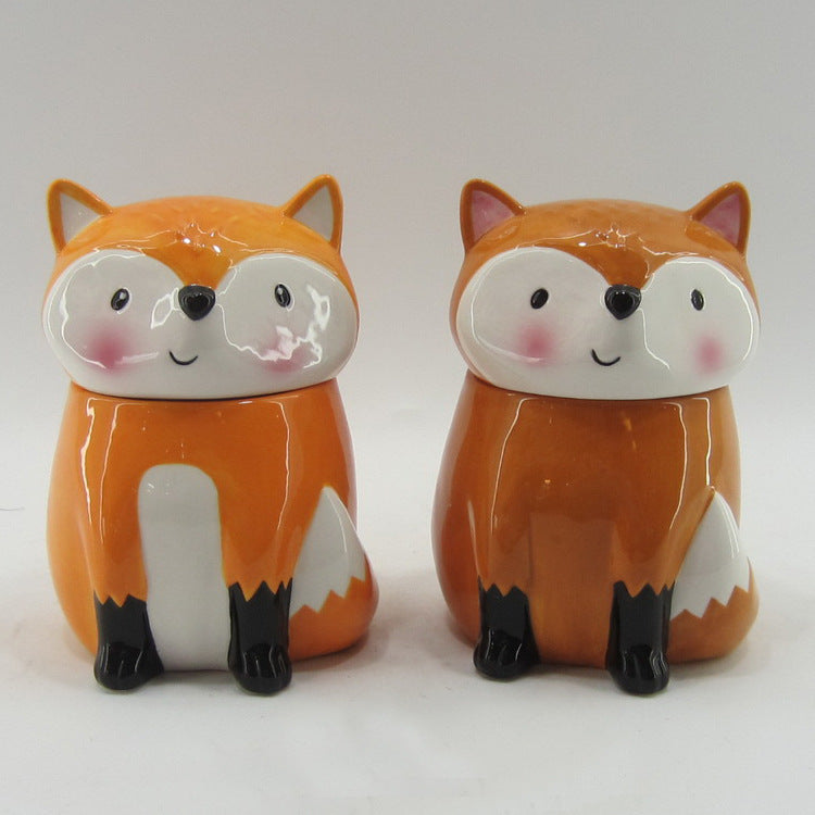 ceramic cookie jar Painted kitten modeling storage dried fruit supply rabbit pig elephant sheep dog fox cat Cactus cheetah koala