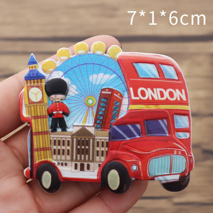 London tourism refrigerator sticker City tourism memorial 3D magnetic decorative arts and crafts