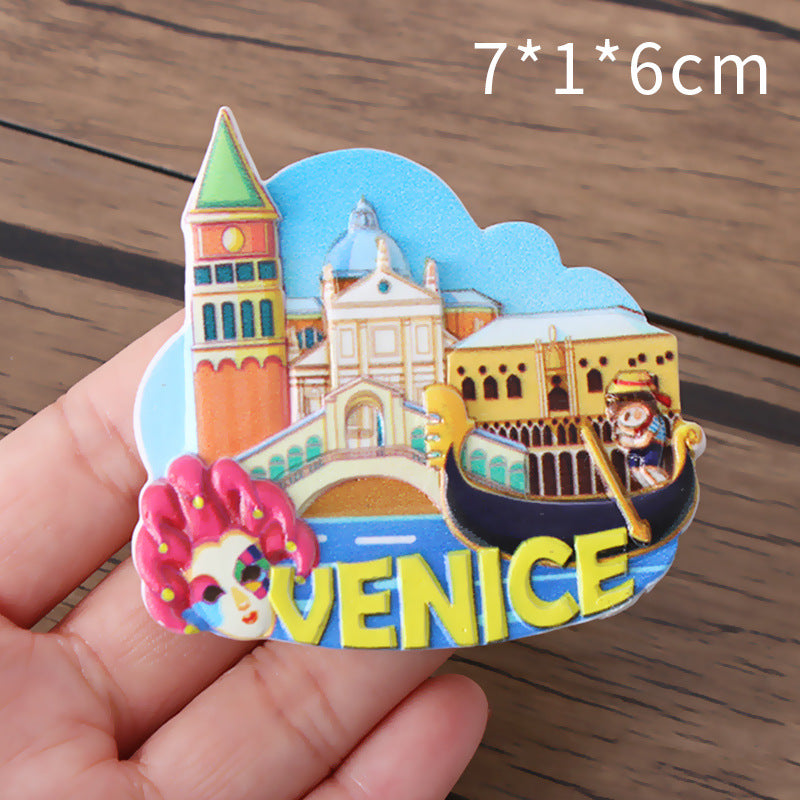 Italy tourist refrigerator sticker creative city features attractions to play souvenirs foreign trade arts and crafts decoration