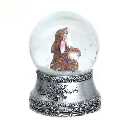 Cartoon creative animal rabbit crystal ball snow eight music box Quanzhou manufacturers to figure custom decoration