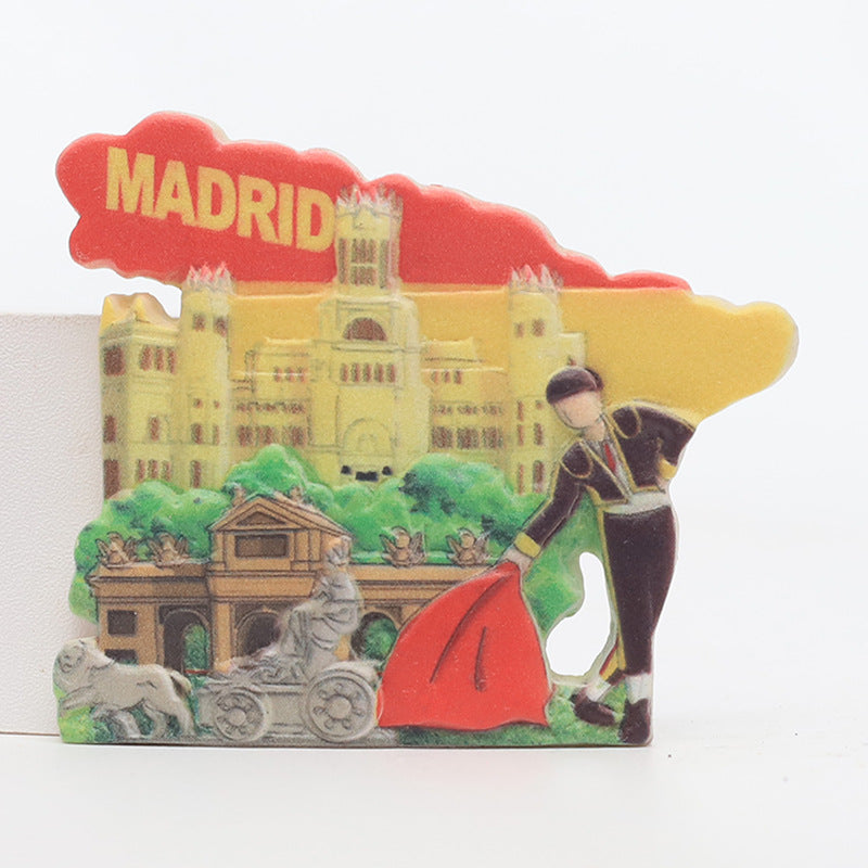 Spain Madrid resin refrigerator sticker scenic tourist souvenirs magnetic decorative crafts custom