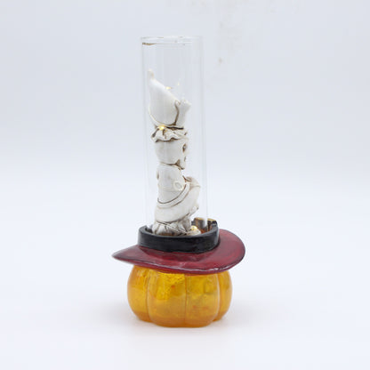 Resin crafts creative Halloween horror pumpkin with lights adornment custom wholesale holiday glow decorations
