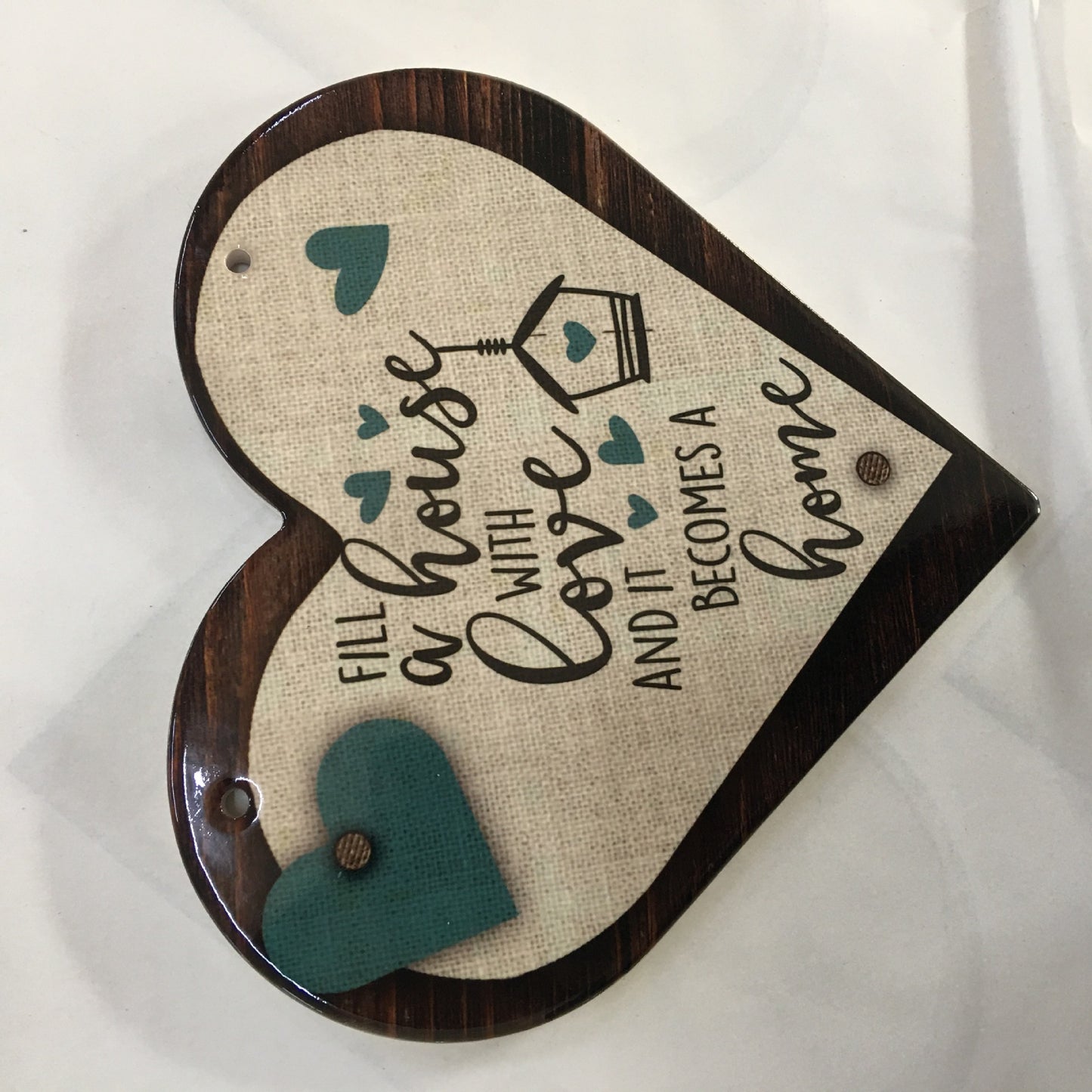 Heart-shaped ceramic pot mat hanging decoration table insulation Valentine's Day love gift can be hung on the wall for easy cleaning