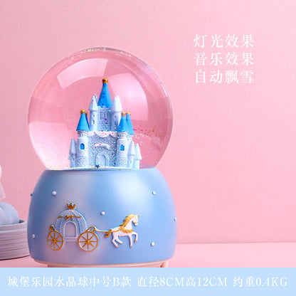 castle snow globe water music box fantacy china manufacturer wholesale suopport cusomization