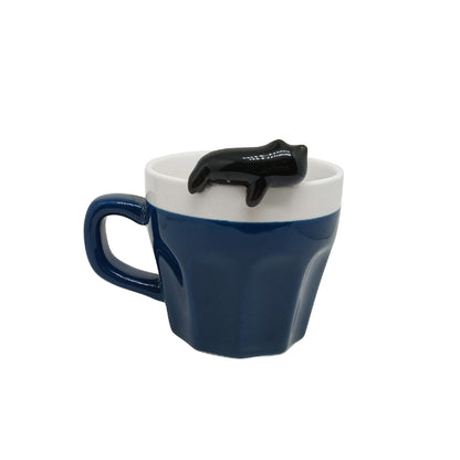 ceramic mug cute cat sits on the cup customization